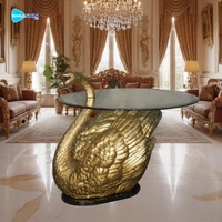 Sculpture de Cygne en Bronze Coulée Moderne de Luxe, Base de Table Basse, Table à Thé Artistique en Laiton pour Villa, Salon, Décoration d'Hôtel