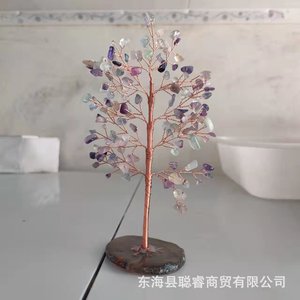 ต้นไม้เงินคริสตัล หินธรรมชาติ ลวดทองแดง งานแฮนด์เมด ตกแต่งบ้านและสำนักงาน - Product Image 4