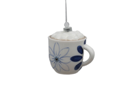 Ornements de Noël en verre faits à la main, verres à whisky/gin imitation antique, tasses à latte, mugs à motif floral pomme d'enseignant, finition vintage