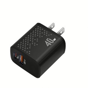 Chargeur rapide PD 40W 20W EU US 2 ports USB Type C Adaptateur multiple Chargeur mural de voyage pour téléphone portable - Product Image 1