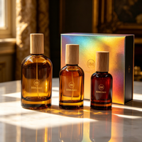 Botol Parfum Kaca Silinder Coklat 30ml/50ml/100ml dengan Cetak Sablon Frosted Mewah, Tutup Bambu, dan Kotak Hadiah yang Dapat Disesuaikan
