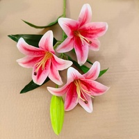 MSFAME Fleurs de mariage Décoration intérieure Luxe Haute qualité Toucher réel Fleur artificielle en lys araignée 3D