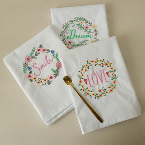 Bestickte LOGO Großhandel Wiederverwendbare Tischdekoration Servietten Handgefertigte 100% Baumwoll-Tischservietten für Hotel Hochzeit Party Zuhause - Product Image 1