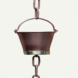 Cadena de Lluvia de Metal Estilo Cubo con Acabado Cobre Vintage para Decoración de Jardín Exterior, Diseño Simple - Product Image 1