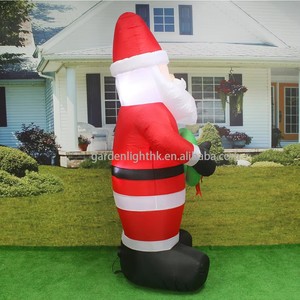 Guirlande de Noël gonflable de 7 pieds avec Père Noël, à main, avec lumière LED, alimentée par courant continu, étanche, décoration extérieure pour jardin, fête, centre commercial, magasin - Product Image 3