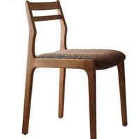 Chaise de salle à manger STG vintage italienne, style industriel, en bois massif couleur noyer, dossier en tissu, sans accoudoirs, empilable