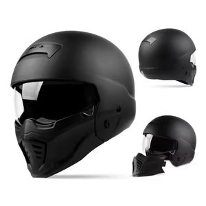 Casque de Guerrier Scorpion Noir Samouraï Moto Électrique Visage Intégral Homme Halley Rétro Casque de Moto Vintage - Product Image 1