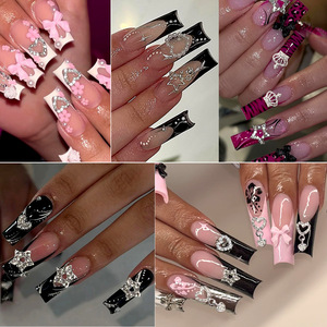 Modelos explosivos de lujo Nail Art Charms Brillante Pentáculo Cristal Colgante Aleación Corazón Estrella 3D Metal Nail Charms - Product Image 2