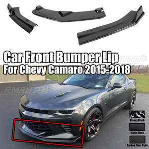 ชุดแต่งกันชนหน้ารถยนต์ Chevy Camaro ปี 2015-2018 จำนวน 3 ชิ้น สปอยเลอร์ ดิฟฟิวเซอร์ ฝาครอบกันชน สีดำเงา ทำจากพลาสติก ABS - Product Image 1