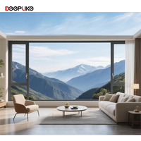 Ventanas Abatibles de Aluminio de Alta Calidad para Villas, Ventanas de Doble Acristalamiento, Resistentes a Huracanes, con Vidrio Templado