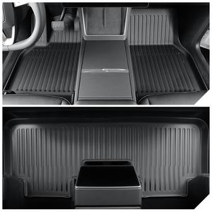 Ensemble complet de tapis de sol en TPE de conception sportive, tapis de coffre en caoutchouc, tapis de sol 3D, volant gauche et droit, compatible avec le modèle <span class=keywords><strong>Y</strong></span>, épaisseur de 10 mm, 1 an - Product Image 4