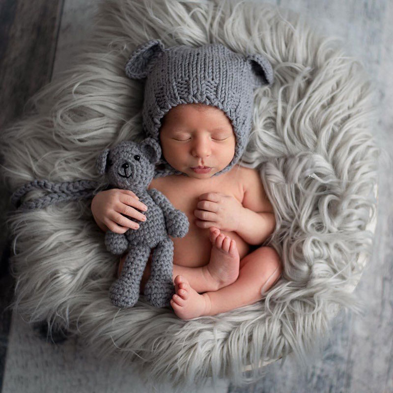 Complementos Sombrero De Ganchillo Bebe Oso De Peluche Bebe Sombrero Gracioso Sombrero 0 3 Meses Moda Gorras Y Sombreros