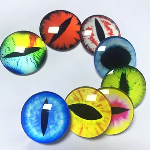 Handmade Custom 40mm Animal Eyes Jewelry Findings DIY Dragon Snake Devil Eyes Round Glass Cabochon Pupil Eye Craft Accessories