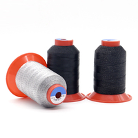 Hilo de Coser HONGQIAO de Poliéster 100% Conductivo Continuo, Teñido, 40S/2 Tex30 Tkt100, de Alta Calidad para Textiles Funcionales Especiales