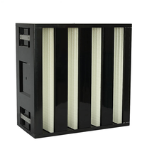 Filtre HEPA H13 plissé en V de type boîte à haut débit d'air pour armoire de laboratoire à flux laminaire de salle blanche
