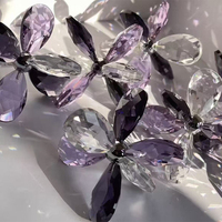 Lustre en cristal en forme de branche de saule, avec structure métallique, pour salon, salle à manger, villa, décoration intérieure