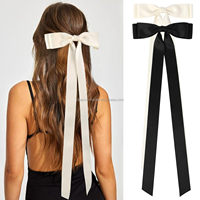 OKAY Barrette à cheveux française sur mesure, taille extra large, avec nœuds en ruban et queue super longue, pour femmes