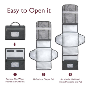 Nhà Máy Tùy Chỉnh Xách Tay Tã Thay Đổi Pad Bé Không Thấm Nước Có Thể Gập Lại Thay Đổi Mat Du Lịch Bé Thay Đổi Pad Với Khăn Lau Túi - Product Image 4