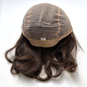 วิกผมแท้ยุโรปแบบถักมือยาวเปิดไหล่สีน้ำตาลมีลูกไม้ด้านหน้า <span class=keywords><strong>EW40</strong></span> - Product Image 1