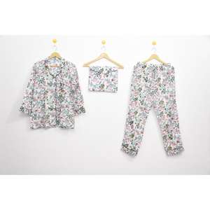 Top Selling Elegant Floral Cotton Pajama Set Hand Block Print Nightwear for Women Lightweight Summer <b>Lounge</b> Set - Product Image 4