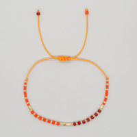 Bracelet d'amitié bohème fait main en perles de verre, ajustable, dégradé de couleurs, perles en or 14 carats, empilable, bijoux d'été pour femme