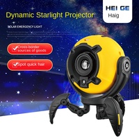 Projecteur d'étoiles dynamique transfrontalier LED en plastique pour chambre à coucher, lampe d'ambiance de chevet, veilleuse bleue/noire