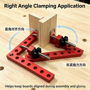 3 Pcs XT Brand Industrial Grade Woodworking 90 Positioning Square Set (1 Square + 2 Clamping Kits) Aluminum Alloy Right OEM - Product Image 4