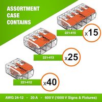 Pour les connecteurs de fil d'épissure compacts de la série WAGO 221 221-412 221-413 221-415 Borniers électriques enfichables