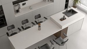 Dalles de porcelaine en pierre frittée effet marbre <span class=keywords><strong>travertin</strong></span> 1600x3200 pour escaliers, îlots de cuisine et comptoirs souples en quartz artificiel - Product Image 4