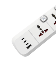 Stop Kontak Ekstensi EU/UK Harga Pabrik OEM Berkualitas Tinggi dengan Saklar Independen, Proteksi Lonjakan Arus, dan 3 Port USB Tipe-C Tembaga