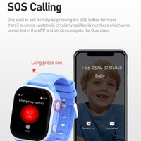 Reloj inteligente de 1,85 pulgadas, versión global, relojes inteligentes HR BP, batería de gran capacidad, rastreador GPS para niños, reloj SOS, reloj GPS inteligente