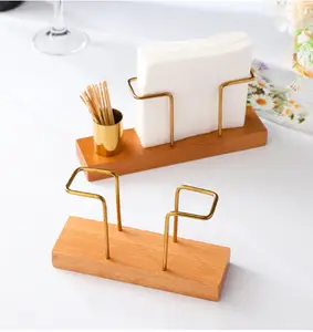 Table Organizer Tissue Paper Box Wooden Napkin Holder With Toothpick Box Luxury Home Restaurant Decor