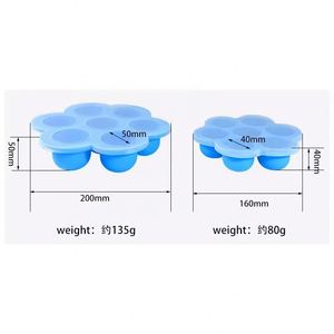 Socan 7-Cavity BPA-Free Silicone Baby Food <b>Storage</b> Container Injection-Technics Divided Ice Mold & Food Freezer Tray with Lid - Product Image 2