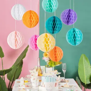 Customized Different Sizes Round Paper Ball Honeycomb Decor Honeycomb Ball for Wedding Party Decoration