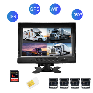 กล้องมองหลัง SeemeTech 4CH 9 นิ้ว แบบแยกส่วน ความละเอียด 1080P พร้อมระบบมองกลางคืน รองรับ 4G/WiFi/GPS สำหรับรถบรรทุก พร้อมจอภาพ  ช่วยในการถอยจอด รองรับ SD การ์ดสูงสุด 1TB - Product Image 3