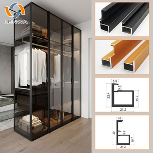 Profils <span class=keywords><strong>de</strong></span> cadre en <span class=keywords><strong>aluminium</strong></span> LENWA, nouvelle conception, faible MOQ, <span class=keywords><strong>pour</strong></span> <span class=keywords><strong>porte</strong></span> battante en verre <span class=keywords><strong>de</strong></span> dressing - Product Image 3