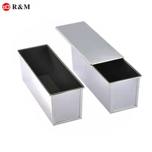 Ustensiles de cuisson de haute qualité 2550 Pullman pain moule à pain <span class=keywords><strong>en</strong></span> <span class=keywords><strong>aluminium</strong></span> avec couvercle 5650 8x4 pain Toast moule avec couvercle plateaux à pain antiadhésifs - Product Image 1