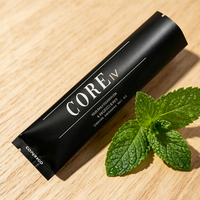 Pochette personnalisée avec logo thermoscellable pour boissons, noire mate, à scellage arrière, emballage individuel en bande pour poudre de protéines de lactosérum