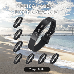 Gelang silikon ukiran peringatan medis autisme, gelang kesadaran alergi gelang mode untuk gelang untuk - Product Image 2