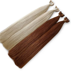 Extensiones de Cabello con Trama Plana, Cabello Humano RUSO, Negro Natural, Doble Trama, Trama Plana Delgada, Coser, Invisible, Larga Duración, Para Salón - Product Image 4