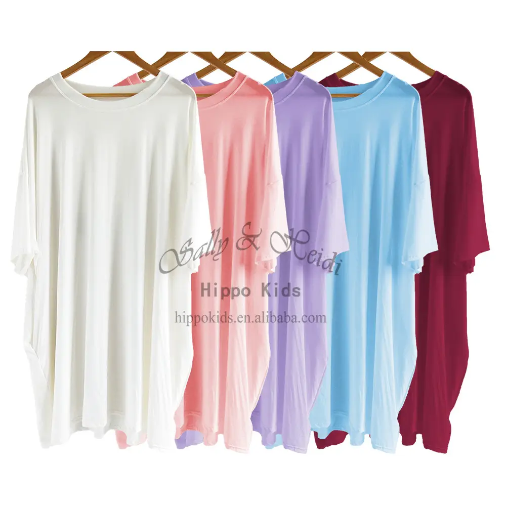 New Nightgowns For Women Soft Bamboo Pajamas Long Sleeve Night Oversize T-Shirt Comfortable Sleepwear Sleep Dress Sleep Tee