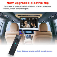 Pantalla Motorizada Eléctrica Automática de 15.6 Pulgadas para Auto, Monitor de Techo Abatible con Android, Control Remoto, WiFi, USB, Sistema de Entretenimiento para Auto