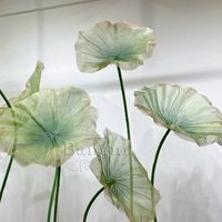 Grandes feuilles de lotus en organza de soie artificielles, grandes fleurs debout pour la décoration d'événements et de fêtes en intérieur