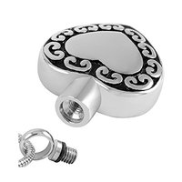 Joyería Funeraria de Acero Inoxidable Plateado, Collar con Forma de Corazón para Guardar Cenizas, Ecológico, Hermético, con Grabado Gratuito