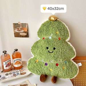 Weihnachtliche Plüsch-Dekokissen: Weihnachtsmann, Rentier, Weihnachtsbaum, Glocke, Süßigkeiten-Form, Weiche Kissen für Zuhause, Sofa, Schlafzimmer, Feiertagsdekoration, Geschenk - Product Image 4