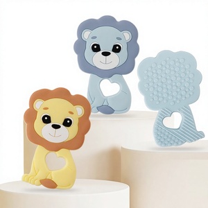 Mordedor de Silicona de Grado Alimenticio con Forma de León y Líquido para Bebés y Niños Pequeños, Calmante - Product Image 1