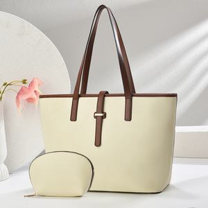Nuevo bolso de mano de PU Vintage de Color sólido para mujer, Sencillo, versátil, práctico, conjunto de dos piezas, bolso grande de hombro - Product Image 2