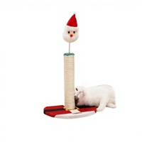 Arbre à chat de Noël, petit, thème Père Noël, style mignon, pour l'hiver, griffoir en sisal, ne perd pas ses fibres
