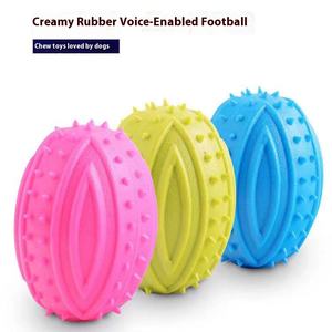 Juguete para masticar de algodón interactivo de lujo para perros medianos, pelota de Rugby para mascotas, sonido Molar resistente a mordeduras, estilo <span class=keywords><strong>Collie</strong></span> para cachorros - Product Image 3