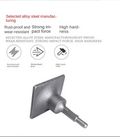 Steel Handle Electric Rammer Carbide Tip Flat Seat Pick Vibration Soil Breaking Hammer Handguard Striking Cap for Industrial Use